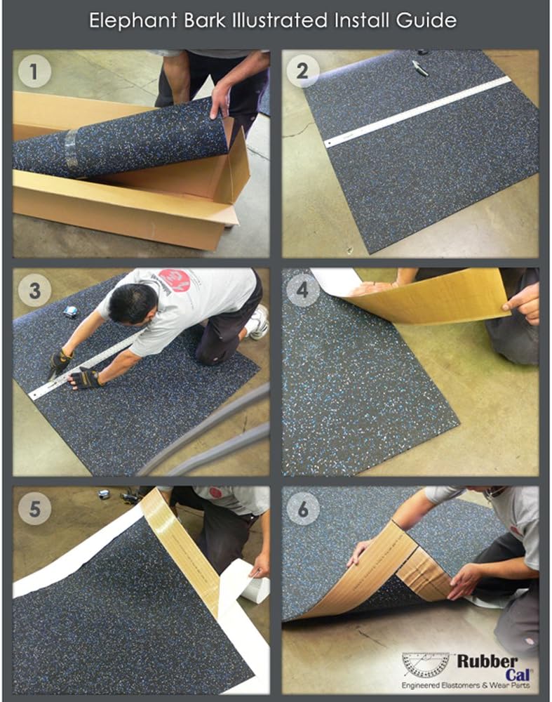 Rubber-Cal لفافة أرضيات مطاطية معاد تدويرها - 1/4 بوصة × 4 أقدام × 1.5 قدم - أسود - Image 4